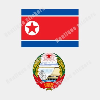 Põhja-Korea Lipp Põhja-Korea Riiklikku Embleemi Kleebis Kõrge Kvaliteet, Peen Applique Aknas Esiklaas Tarvikud Vinüül Kleebis - Pilt 1  