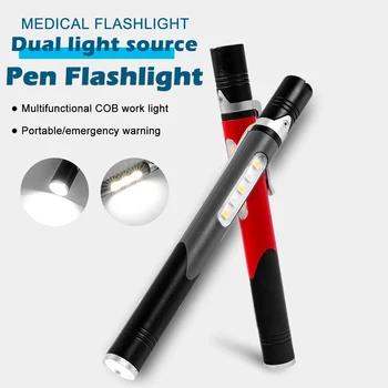 Pliiatsi Clip Light Dual valgusallikas Mini Portable LED Hambaarst, Õde, Pliiats, Taskulamp, Lambi Väljas Telkimine, Matkamine Seiklus Taskulamp - Pilt 1  