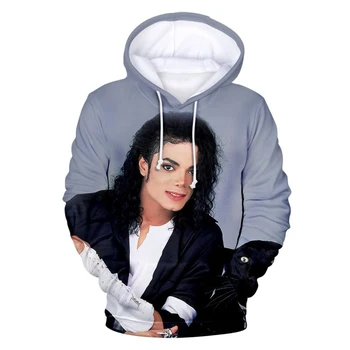 Michael Jackson Hupparit 3D Trükitud Streetwear Meeste ja Naiste Mood Sviitrid Liiga Topp Lapsed Pulloverid Spordidressid Riided - Pilt 2  