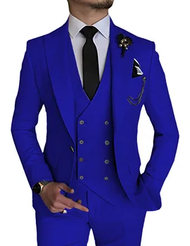 2023 Mood Uued Meeste Vabaaja Boutique Business (Solid Color Pulmad Ülikond, Mantel, Püksid, Vest 3 Tk Komplekt Kleit Põlvpüksid, Jakk, Püksid - Pilt 2  