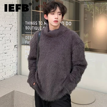 IEFB kõrge kaelusega Meeste Pullover Kampsunid Uus Stiilne Palus Värviga Mees Kudumise Pulloverid korea Stiilis Stiilne Kevad 2024 9C4144 - Pilt 1  