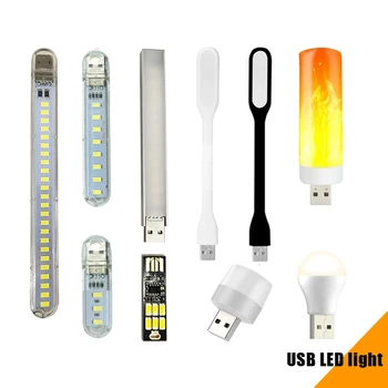 Mini Portable LED USB Light Touch Tulede Lüliti 3 8 24 LED Raamatu Lugemine Öö laualamp ARVUTI Sülearvuti Power Bank Valgustus - Pilt 1  
