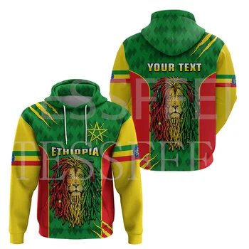 NewFashion Custom Nimi Etioopia Lõvi Aafrika Riigi Lipu all, Hõimu Tätoveering Streetwear 3DPrint Vabaaja Naljakas Pullover Kampsun Hupparit X5 - Pilt 1  