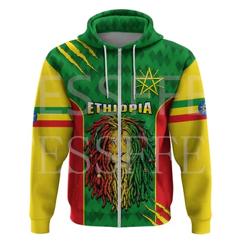 NewFashion Custom Nimi Etioopia Lõvi Aafrika Riigi Lipu all, Hõimu Tätoveering Streetwear 3DPrint Vabaaja Naljakas Pullover Kampsun Hupparit X5 - Pilt 2  