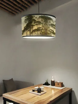 Chzimade Põhjamaade Stiilis Bambusest Kudumine Trükkimine Lamp Hõlmab Tooni Lambivarju Homestay Decor Lühter Kerge Katta Seina Lamp Varju - Pilt 2  