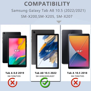 Case for Samsung Galaxy Tab A8 10.5 Tolli 2021 SM-X200/X205 Ultra Õhuke PU Nahk Sleep / Wake Funktsioon 360 Pöörlev Seista Kate - Pilt 2  
