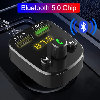 JINSERTA 5.0 Bluetooth FM Transmitter, Bluetooth autokomplekt Vabakäeseadmega MP3-Mängija 3.1 Dual USB Laadija U Disk Mängida Auto Modulaator - Pilt 1  