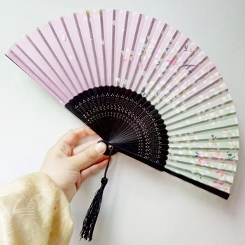 Kokkuklapitavad Fänn Bambusest Käsi Fännid Hiina Jaapani Elegantne Lill Fänn Naiste Tüdruk - Pilt 2  