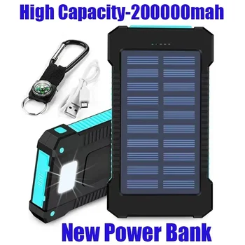 Uus 200Ah Välise Aku Solar Power Bank LEDSOS Taskulamp KIIRE Laadimine Kaasaskantav Veekindel Powerbank Smart Mobile Telefon - Pilt 1  