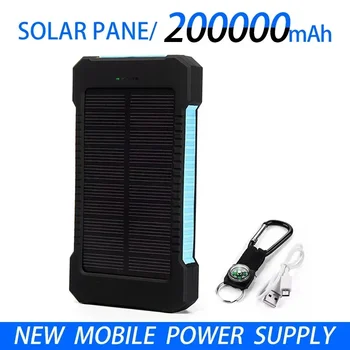 Uus 200Ah Välise Aku Solar Power Bank LEDSOS Taskulamp KIIRE Laadimine Kaasaskantav Veekindel Powerbank Smart Mobile Telefon - Pilt 2  
