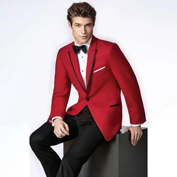 Elegantsed Ülikonnad, mis on mõeldud Meestele, 2 Tükk Inglismaa Stiil Ametlik Slim Fit Meeste Ülikond Business Casual Pulmad Peigmehe Smoking Pintsak koos Püksid - Pilt 1  