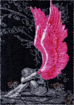 Riivi konks vaibad komplektid Roosa Ingel tiivad käsitöö täiskasvanutele sõlmes punkti vaip, käsitöö materjali pakett diy kotid tapestry tegemine - Pilt 1  