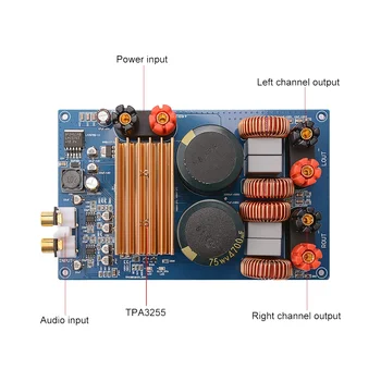 TPA3255 300Wx2 D-Klassi Digitaalne Võimendi Audio Juhatuse HIFI Stereo Võimu Heli Võimendi DC48V kodukino Mini Võimendi - Pilt 2  