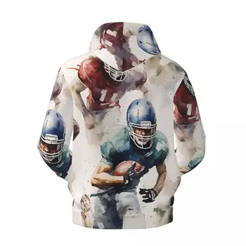 Ameerika Jalgpalli Vabaaja Hupparit Akvarell Muster Harajuku Velvet Soojad Pusad Sügisel Lahti Ülepaisutatud Topp Pullover - Pilt 2  