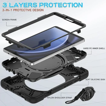 Käepide, õlarihm Case for Samsung Galaxy Tab A9 Lite 8.7 tolline 2023 SM-X110/X115 Lapsed Seisavad Kaas Jalg Tab A9 Pluss - Pilt 2  