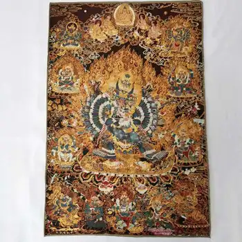 Tiibet Tiibeti Riie, Siid Buddha Yamantaka Tangka Thangka Seinamaaling - Pilt 1  
