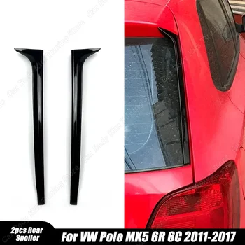 2tk Läikiv Must Auto Tagumine Aken Külje Spoiler Body Kit Difuusor Saba Fin VW Polo MK5 6R 6C 2011-2017 Pagasiruumi Splitter Canard - Pilt 1  