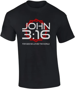 Johannese 3:16 sest Nõnda On Jumal Maailma Armastanud Kristliku Piibli T-Särk 100% Puuvill, O-Kaelus Lühikesed Varrukad Casual Meeste T-särk, Suurus S-3XL - Pilt 1  