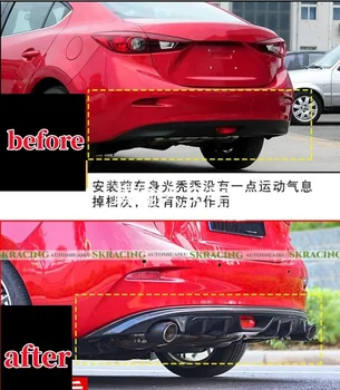 Kaitsev Trimmib Sobib Mazda 3 Axela Sedaan 2014-2018 Must ABS Tagumine Lip Bumper Hajuti Komplekti Auto Tarvikud Keha  - Pilt 2  