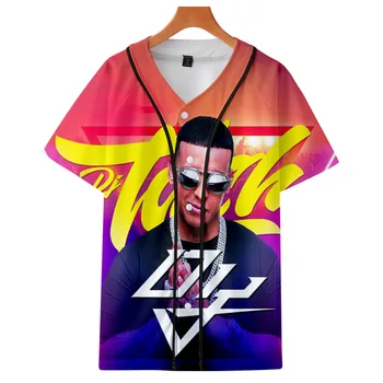 Räppar Daddy Yankee 3D Print Pesapalli T-Särk Naiste/Meeste Suvel Lühikesed Varrukad Pesapalli Jersey Kpop Tees T-Särk Teen Riideid - Pilt 1  