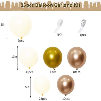 83Pcs Punane Liiv Valge Metallik Champagne Gold Latex Balloon Vanik Arch Komplekt Sünnipäeva Baby Shower Isikule Teenetemärgi - Pilt 2  
