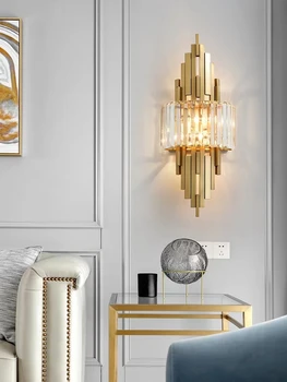 Skandinaavia kaasaegse loomingulise luxury crystal LED seina lamp elutuba-hall, magamistuba loft hotel tagasi seina dekoratiivse seina lamp - Pilt 1  