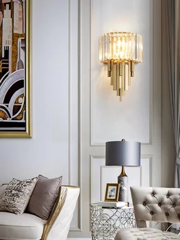 Skandinaavia kaasaegse loomingulise luxury crystal LED seina lamp elutuba-hall, magamistuba loft hotel tagasi seina dekoratiivse seina lamp - Pilt 2  