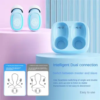 Traadita Bluetooth-Peakomplekti Touch Kerge Kõrvaklappide Mini Kõrvatropid Anti Higi HD Stereo-Kõrvaklapid Koos Laadimise Korral - Pilt 2  
