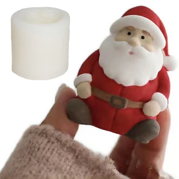 3D Santa Claus Epoksüvaik-Polymer Clay Küünal Hallitusseened DIY Teha Käsitsi valmistatud Seep Krohv Kook Vahend jõulukinke Home Decor - Pilt 1  