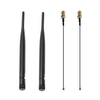 Dual Band 6dBi Antenn eest WiFi Ruuteri RP-SMA 2,4 GHz, 5 ghz +2 x 30 cm U. fl / IPEX - Pilt 1  