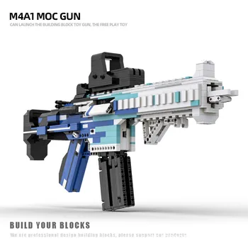 Loominguline CSGO Relv M4A1 ehitusplokid Telliskivi Täpi, KES HK416C üksiklahendusega DIY Assamblee Püss Mänguasjad Poistele Jõulud Kingitus - Pilt 1  