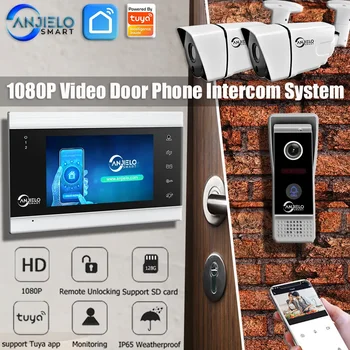 1080P Tuya Wifi Video Intercom Koos 7 Tollise Ekraaniga Monitor Sisetelefoni Uksekell Koos CCTV Kaamera Smart Home Security Kaitse - Pilt 2  