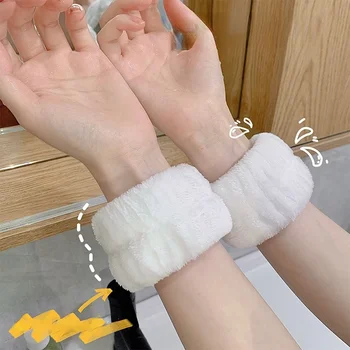 Naiste Käed Soft Touch Jooga Töötab Nägu Pesta Wristbands Pesemiseks Näo Spa Randme Washband Microfiber Imava - Pilt 1  