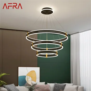 AFRA Põhjamaade Ripats Tuled Kaasaegse Must Luksus Ring LED Lamp Võistluskalendri Kodu Kaunistamiseks - Pilt 1  