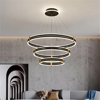AFRA Põhjamaade Ripats Tuled Kaasaegse Must Luksus Ring LED Lamp Võistluskalendri Kodu Kaunistamiseks - Pilt 2  