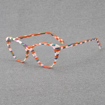 Cat-eye prillid Naiste mood uus värv atsetaat optilised klaasid raami mitte-mainstream kvaliteetse tehtud retsepti prillid - Pilt 1  