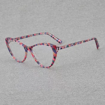 Cat-eye prillid Naiste mood uus värv atsetaat optilised klaasid raami mitte-mainstream kvaliteetse tehtud retsepti prillid - Pilt 2  