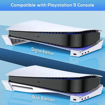Horisontaalne Seista PS5 4 USB Pikendus, Kapp Konsooli Laydown Omanik, Playstation 5 Plaati & Digital Edition - Pilt 2  
