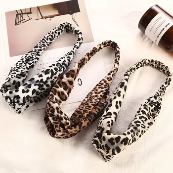 Korea Trendikas Leopard Risti Sõlm Riie Naiste Vibu Peakatet Peapael Hairband Moodustavad Hairbands - Pilt 2  