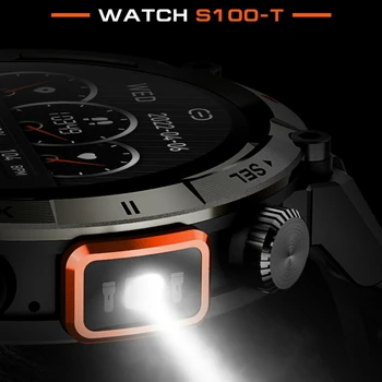 Smart Watch LEMFO S100 Koos Taskulamp Vaadata Meeste Vaata Väljas Sport Veekindel Kellad vererõhu Puhul Xiaomi Telefon - Pilt 2  