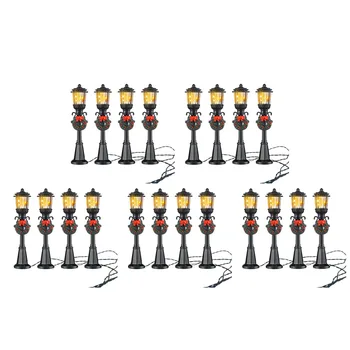 20 Tk Mini Jõulud Lamp Post Rongi Latern Kääbus Laterna Dekoratiivsed Tuled DIY Küla Rada - Pilt 1  