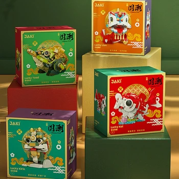 Ehitusplokid Hiina Müütiline Koletis Kirin Koi Lion Dance Väikeste Osakeste Kaunistused Pleisse Mudel Mänguasi Jõulud Kingitus - Pilt 2  