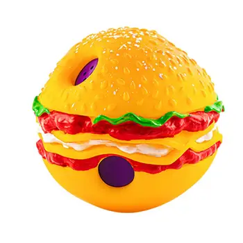 Eco-sõbralik Lemmikloom Palli Burger Kuju Interaktiivne Hamburger Stiilis Piiksuva Palli Ohutu Hamburger Koer Giggle Palli lemmikloomatarbed - Pilt 2  