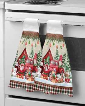Talu Jõulud Põder Lumememm Veoauto Gnome Käterätikud Microfiber Rippuvad Riie Kiire Kuiva Lapiga Jõulud Köök Rätik - Pilt 1  