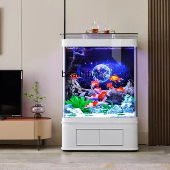 Klaas Kala Tank Suur Põranda Office Elutuba Ökoloogilise Muuta Vee Intelligentne Mikrofon Akvaarium - Pilt 1  