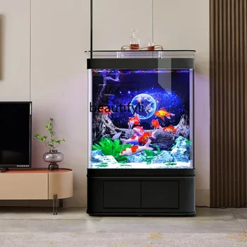 Klaas Kala Tank Suur Põranda Office Elutuba Ökoloogilise Muuta Vee Intelligentne Mikrofon Akvaarium - Pilt 2  