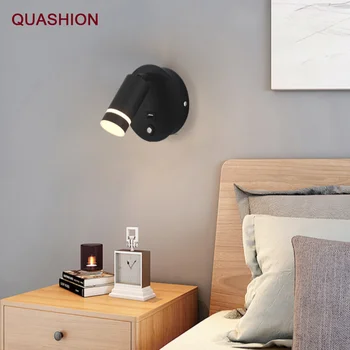 USB-Port voodi kõrval Seina Lamp TypeC Laadimine Pööratav Magamistuba LED Lugemise Valguse Lüliti Sconce Uuringu Siseruumides Seina Tähelepanu keskpunktis - Pilt 1  