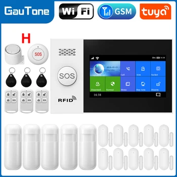 Gautone 4.3 tolline Wifi GSM valvesignalisatsioon Kodu Traadita Valve-Kaitse Kit Tuya Smart App Kontrolli PG107 - Pilt 1  