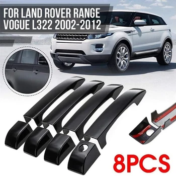 Auto Ukselingi Hõlmab Sisekujundus Läikiv Mustad Välimised Ukselingid Kate Maa, Range Rover L322 2002-2012 - Pilt 1  