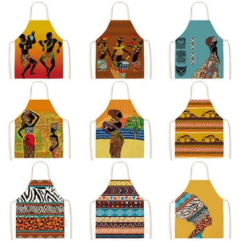 Aafrika stiilis Köök Põlled Naiste Puuvillane Voodipesu Pinafore Pudipõlled Majapidamises Puhastus Kodus Toiduvalmistamiseks Põll 55x68cm - Pilt 2  